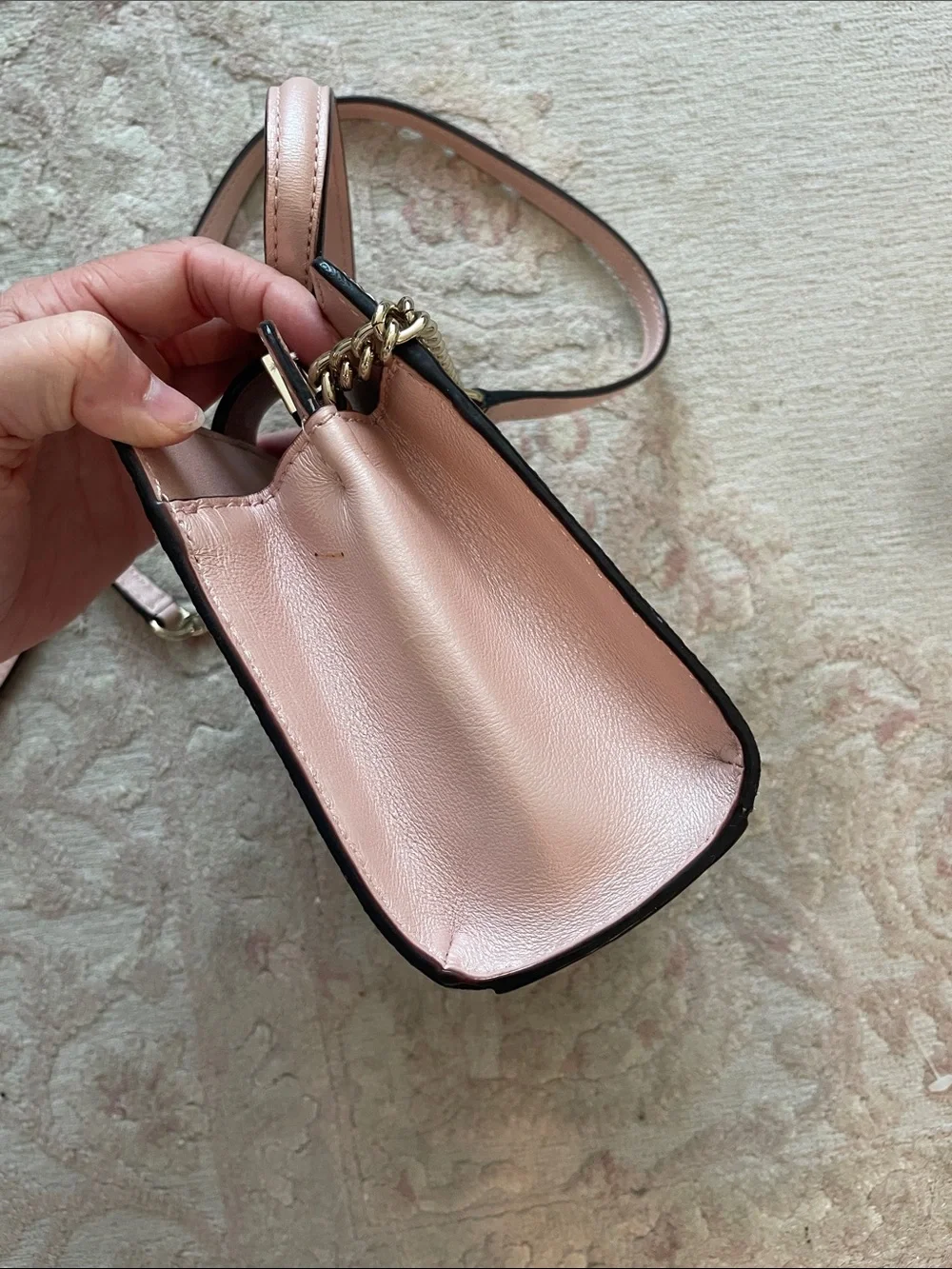 kate spade Sunset Lane Glitter Milou in Rose Gold Sparkle Top-Handle Crossbody